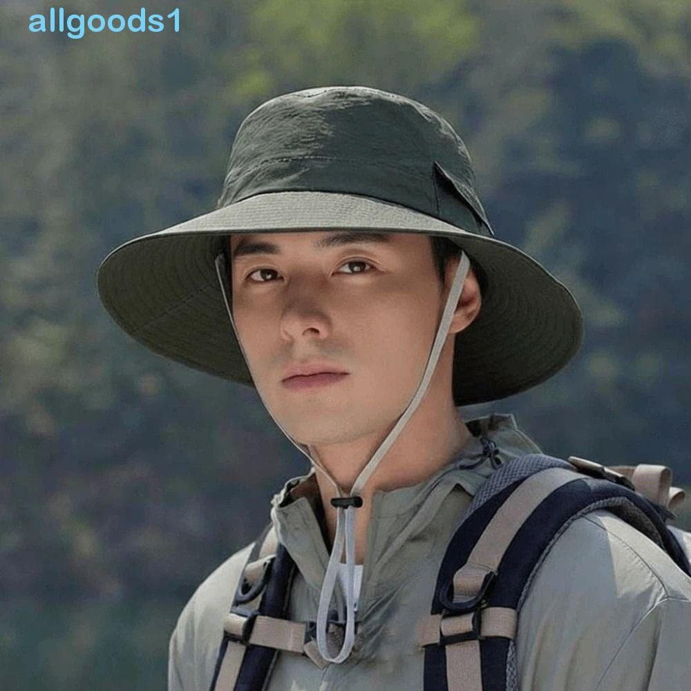 Chapéu De Pescador Masculino ALLGOODS , Pesca Com Guarda-Sol Respirável Cordão , Boné Protetor Solar Fino De Nylon