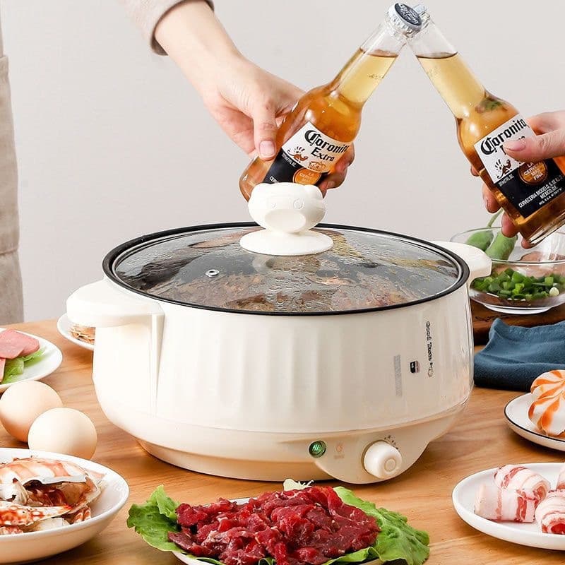 Panela Elétrica de Camada Simples/Dupla, 20 cm, 220V, Para 1-2 Pessoas, Aquecedor de Arroz Antiaderente para Uso Domésti