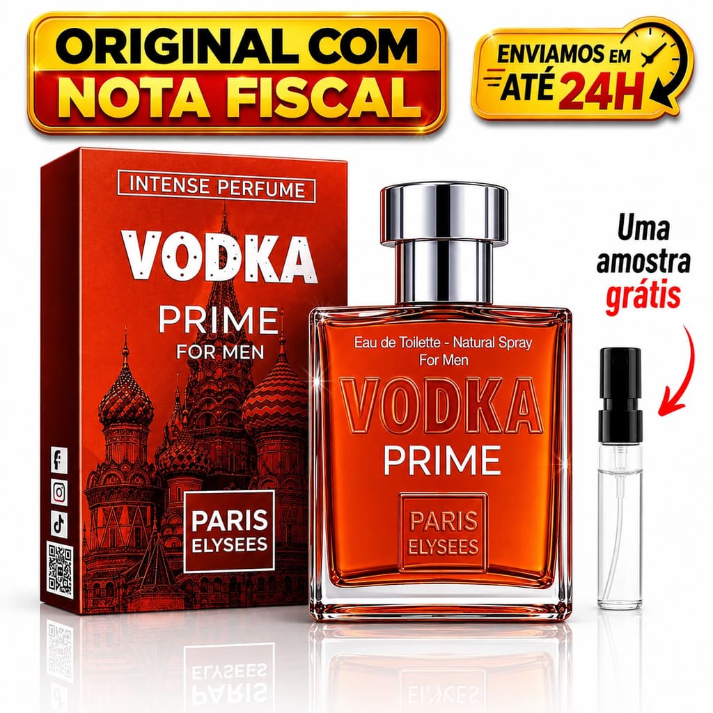 Perfume Vodka Prime 100ml + 1 Amostra - Paris Elysses Pronta Entrega