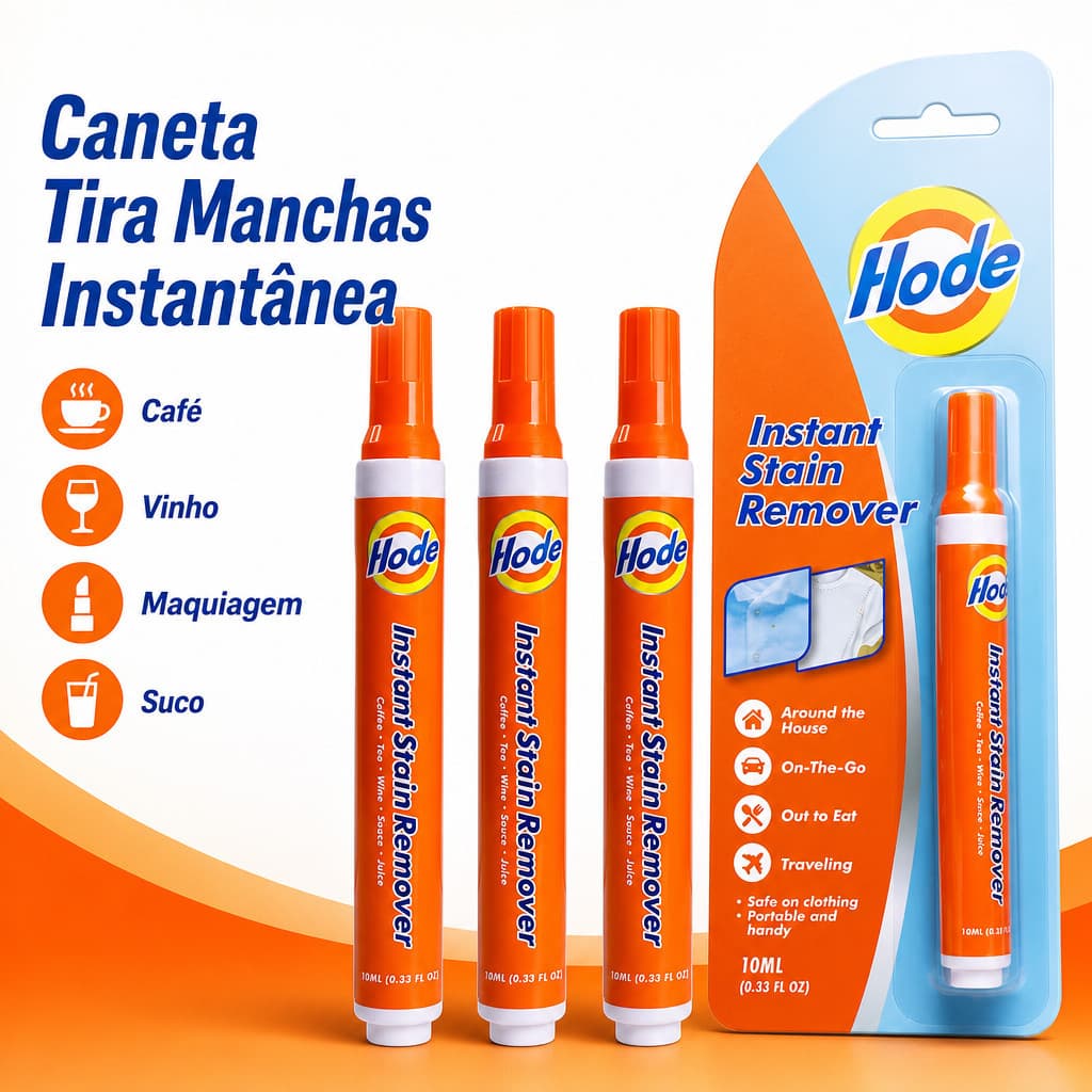 Caneta Tira Manchas Instantânea Hode - Removedora de Manchas Portátil de Emergência - 10ml