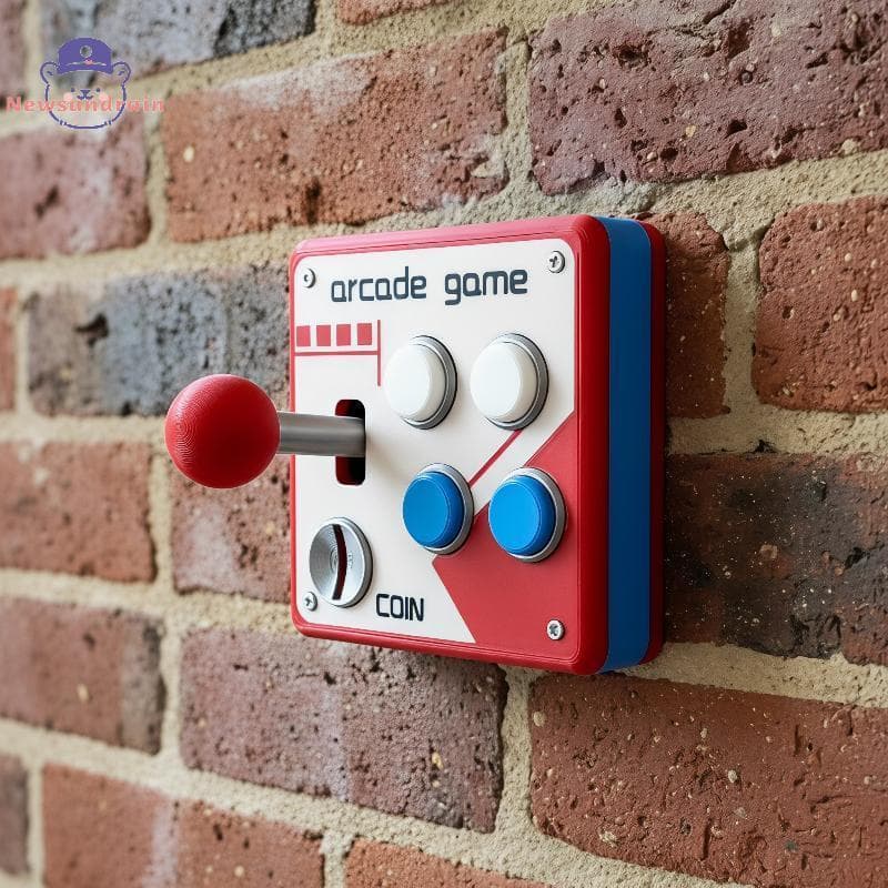 newsandrain Retro Arcade Jogo Botão Placa De Interruptor De Parede , Decoração Criativa Para Homem Caverna Sala De Jogos