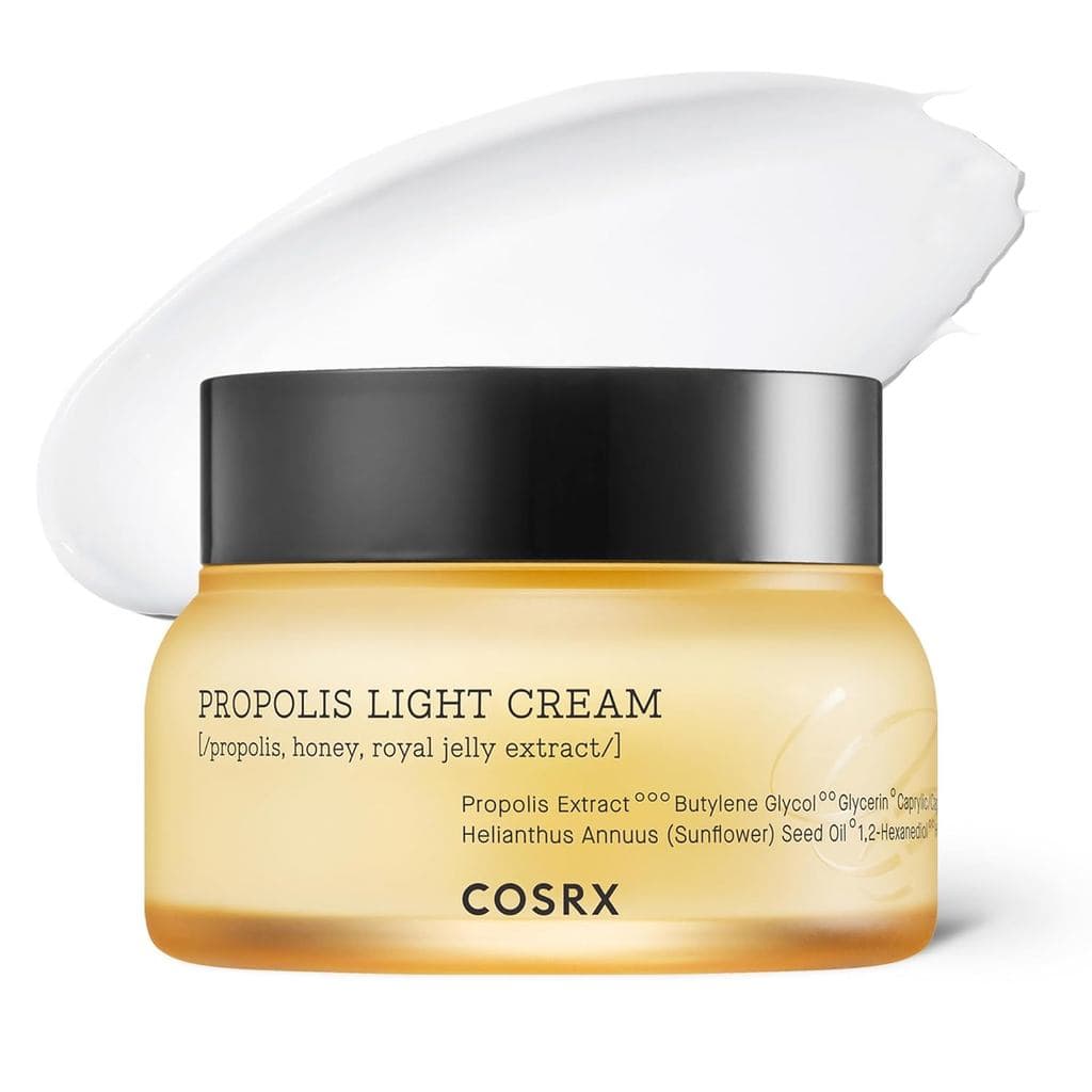 COSRX Full Fit Propolis Light Cream, 2.19 Fl.oz / 65ml, Propolis 64.5%, Hidratante Diário para Dia e Noite, Cuidados com