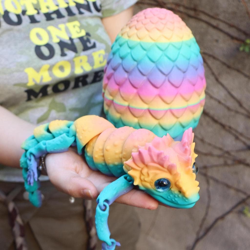 Balanças de impressão 3D Conjunto de ovo de lagarto Conjunto de ornamentos fofos móveis fofos e divertidos para animais