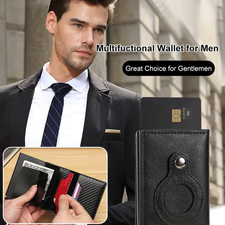 【Compatível com Airtag】Multi-Function Compact Card Holder Wallet For Men - Carteira com Airtag/Porta-Cartões Masculino/P