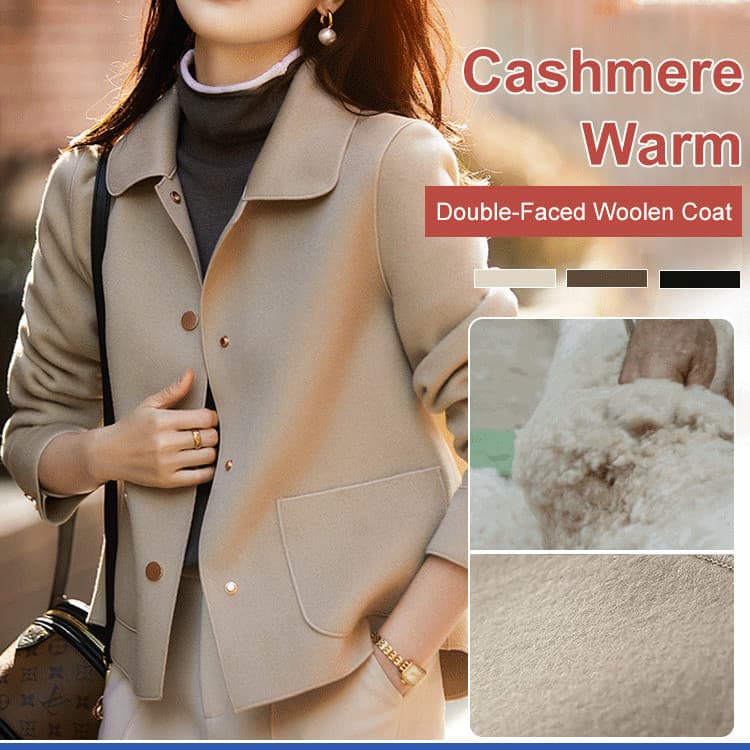 【Design Moderno】Cashmere Casaco De Lã Dupla Face Quente/Jaqueta de Inverno/Para Todos os Dias