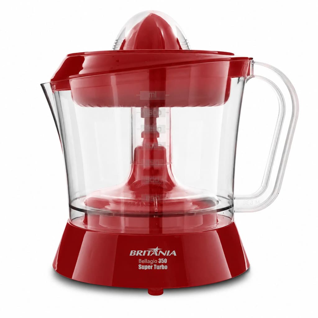 Espremedor De Frutas Turbo 35W Vermelho Britânia Laranja Suco Extrator Juice Fruta