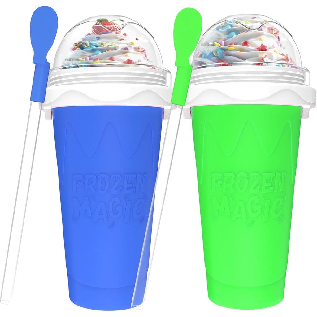 2 Copos para Fazer Slushie, Copos Mágicos DIY para Smoothies Congelados Rápidos, para Milk Shake Caseiro, Copos Refriger
