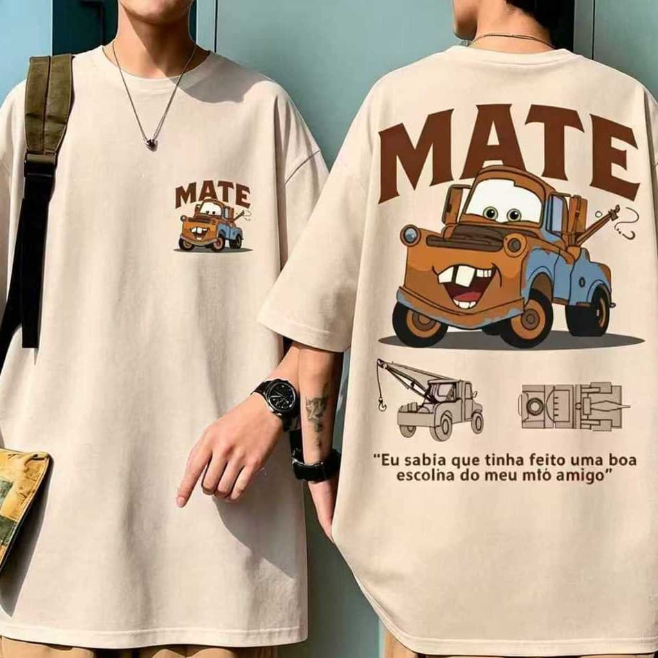 Camiseta Unissex Oversized Carros Filme Relâmpago Mcqueen Diversos 100% Algodão Premium Estampada