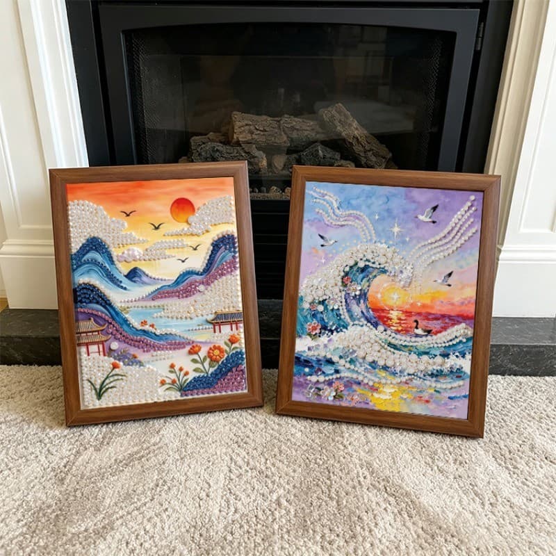 8 Polegada Novo Estilo Chinês DIY Pintura Pérola Moldura Decorativa Decoração De Parede Para Casa Artesanal Pacote De Ma