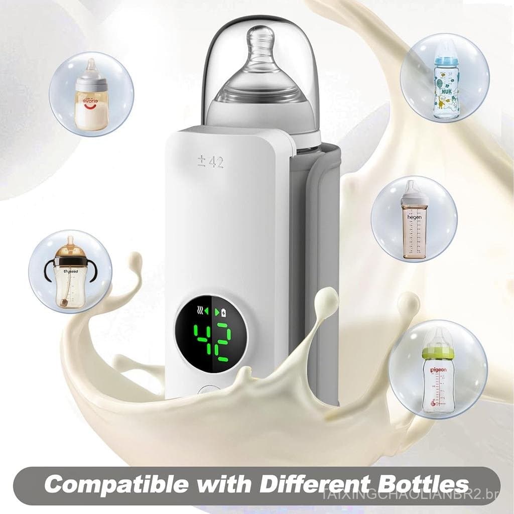 Aquecedor de mamadeiras portátil, ideal para viagens, aquecimento de mamadeiras, sem fio e recarregável, aquecedor de ma