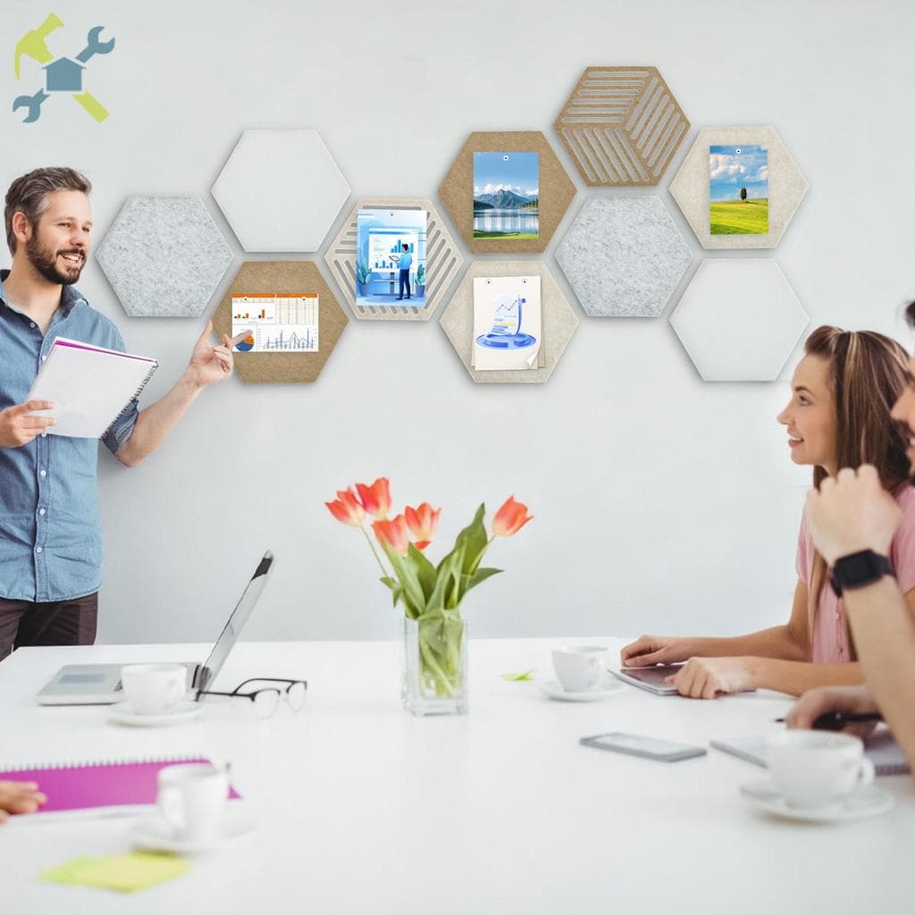 10 Pçs Hexágono Feltro Cortiça Quadro De Avisos Telha Adesivo Pino Com Para Escritório Em Casa Jardim De Infância SHOPCY
