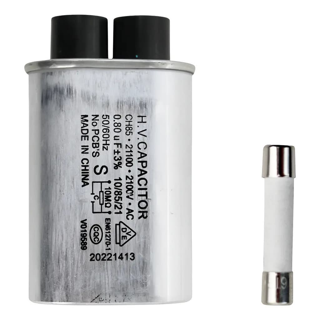 Kit Capacitor De Alta Tensão Microondas 0,80uf 2100v+fusivel