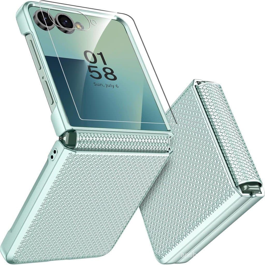 Capa para celular Miimall Galaxy Z Flip 7, com protetor de tela e proteção de dobradiça, suporta carregamento sem fio.