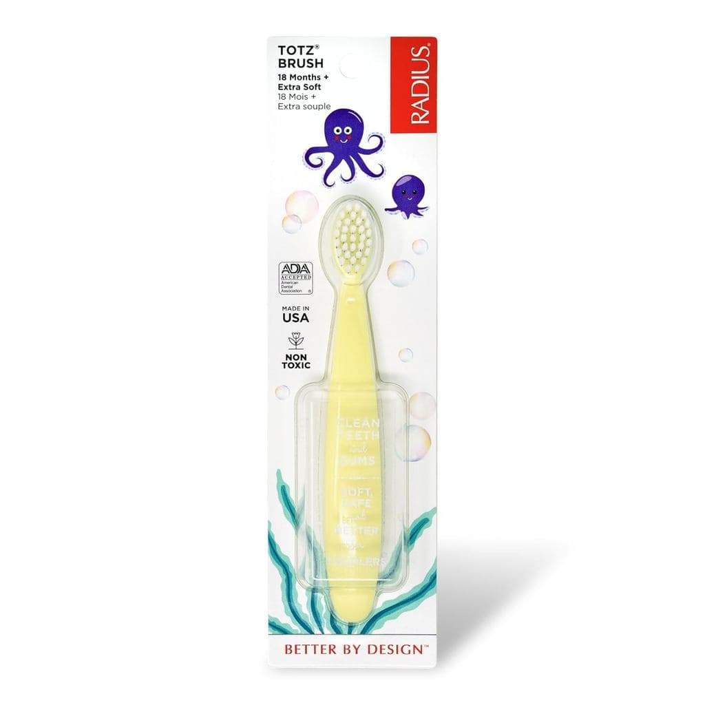 Radiustotzescova De Dentesextrasoftbrush & Adaaceptedprojetadoparadeligarteeth Gomasparacrianças18 Meses E Acima-Amarelo