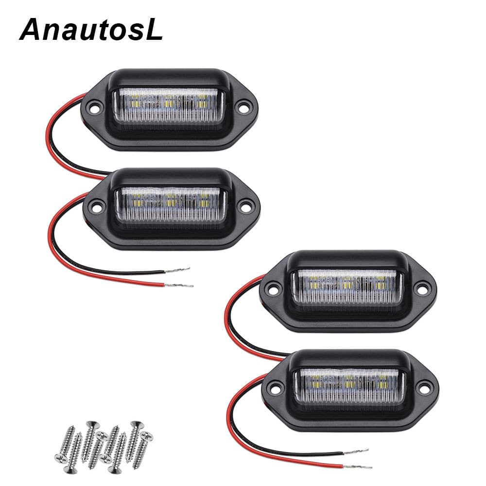 2/4 Pçs Reboque LED Luzes Da Placa De Licença 12V 24V DC Lâmpada Universal Cortesia Passo Tag Apto Para Carro Caminhão B