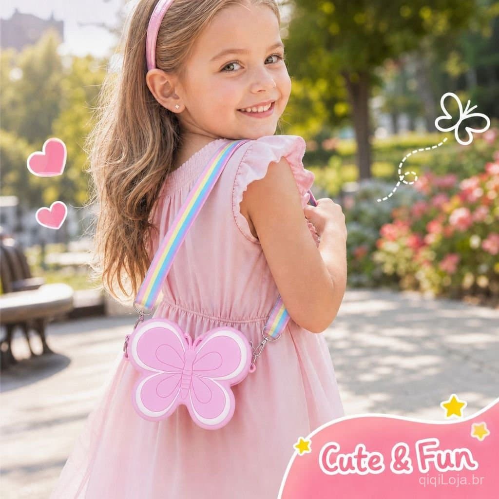Bolsa de Silicone Infantil Criança fofos várias cores borboleta