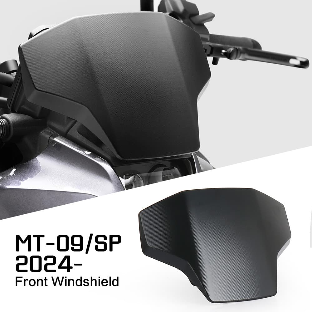 Apto Para YAMAHA MT-09 2024 2025 MT09 SP 09 Nova Motocicleta Esporte Pára-Brisa Viseira De Alumínio Preto Prata