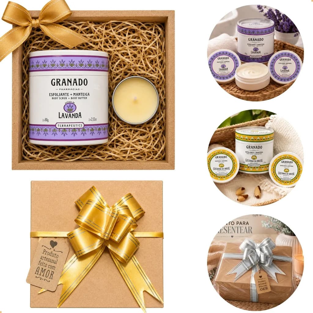 Kit Granado Esfoliante Manteiga Corporal Hidratante Pele Box Lavanda