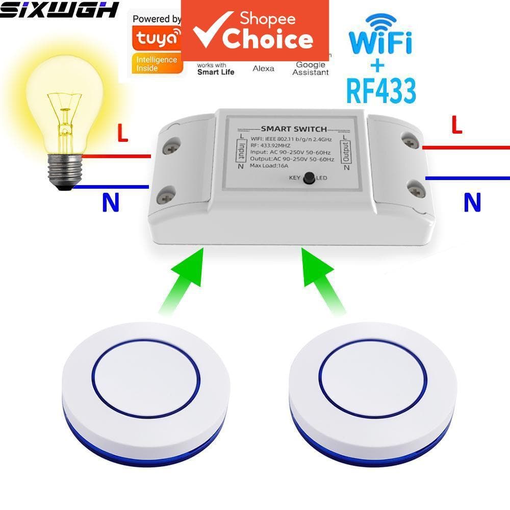 Interruptor Inteligente Para Controle Remoto De Temporizador Sem Fio Tuya WiFi 16A Funciona Com Alexa