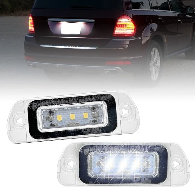 FZ 2 Pçs LED Luz Da Placa De Licença Para Benz X164 W164 W251 GL350 GL450 GL500 GL550 ML350 ML450 ML500 ML550 ML63 AMG R