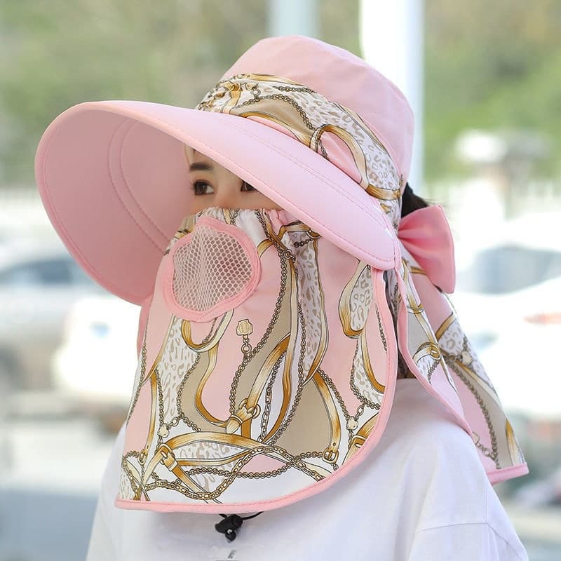【Proteção Contra UV】[Proteção UV Eficiente] Chapéu De Sol Feminino Com Bordas Grandes, Chapéu Respirável/Verão/Primavera