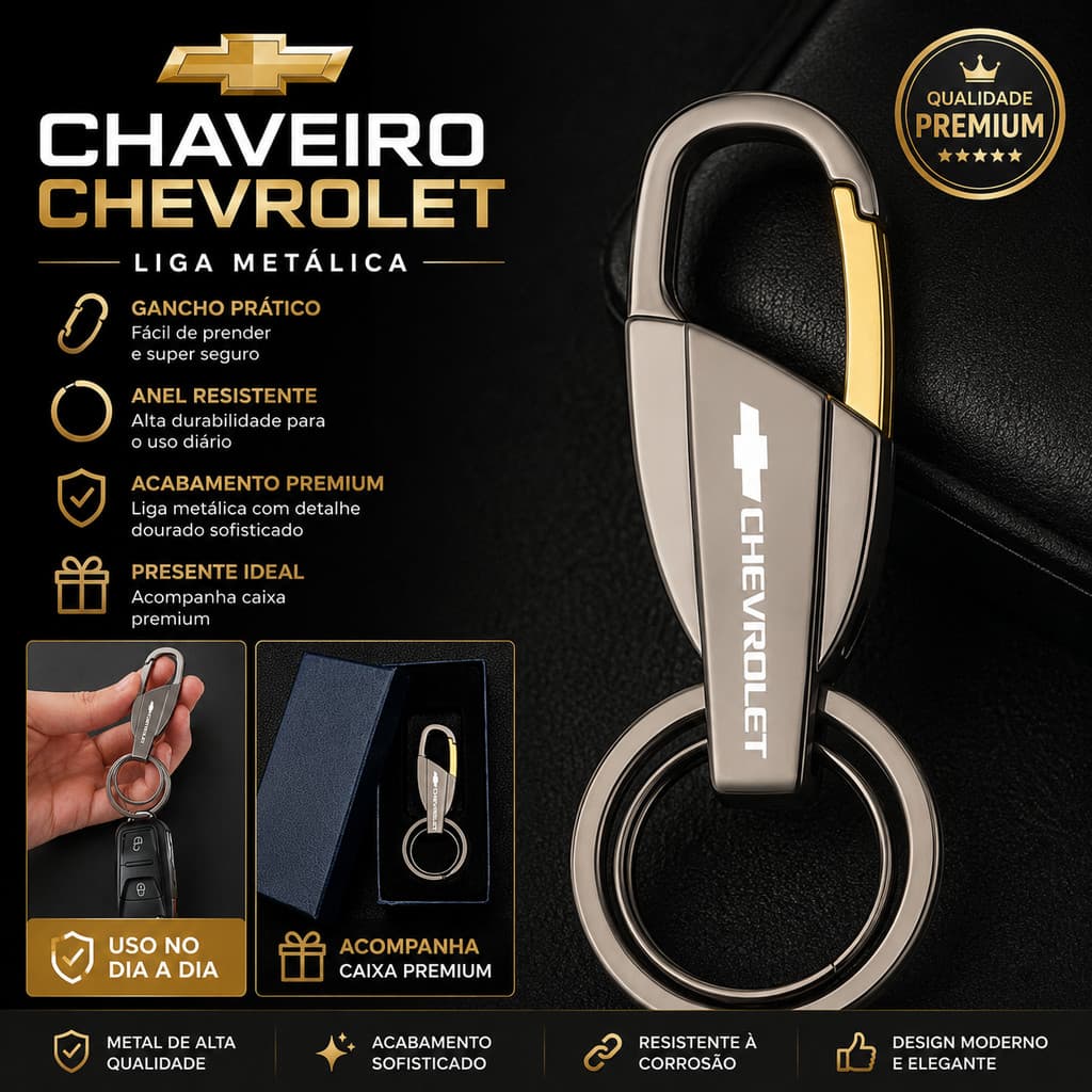 Chaveiro De Carro De Metal Com Gancho Seguro Para Chevrolet Cruze Aveo Captiva Spark Malibu Trax Equinox Onix Cobalto Ca