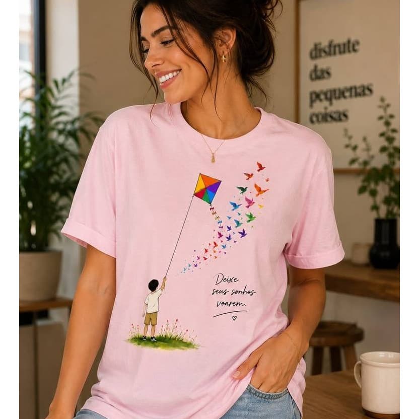 Camiseta T-Shirt Feminina Blusinha Premium Camisa Algodão Macio Leve Estilosa Blusa Feminina.