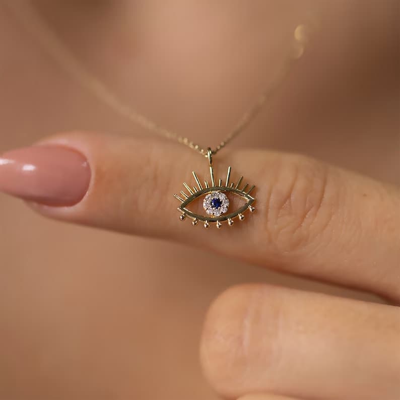 2026 novo estilo moda olho do diabo olhos vermelhos incrustados zircão brilhante pingente diamante senhoras colar2026072