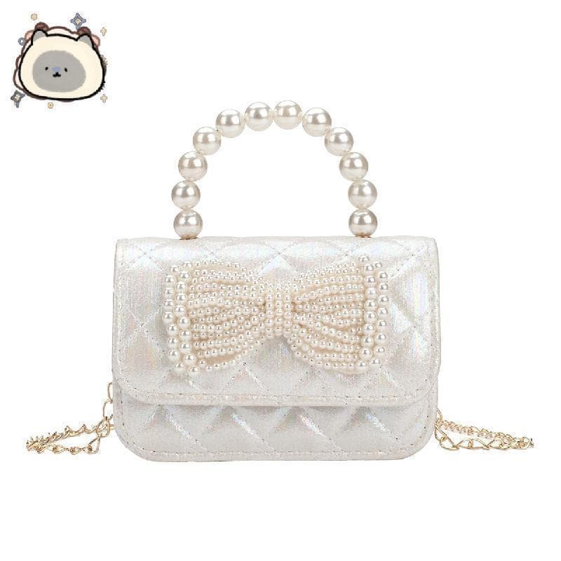 Bolsa Infantil Para Meninas Rosa/Branco Crossbody Arco De Ombro Presentes Crianças