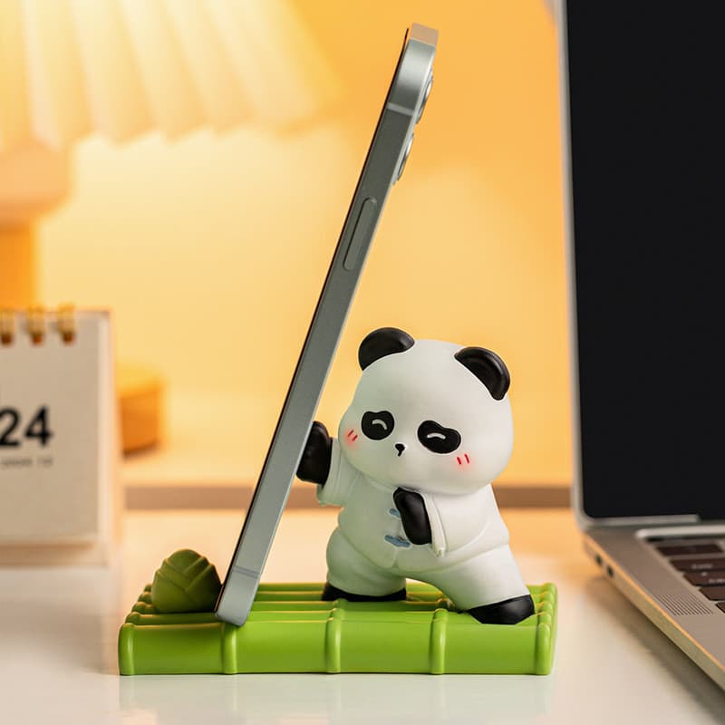 [Estoque pronto] criativo país Panda resina suporte do telefone dos desenhos animados bens preguiçosos Desktop Tablet ti
