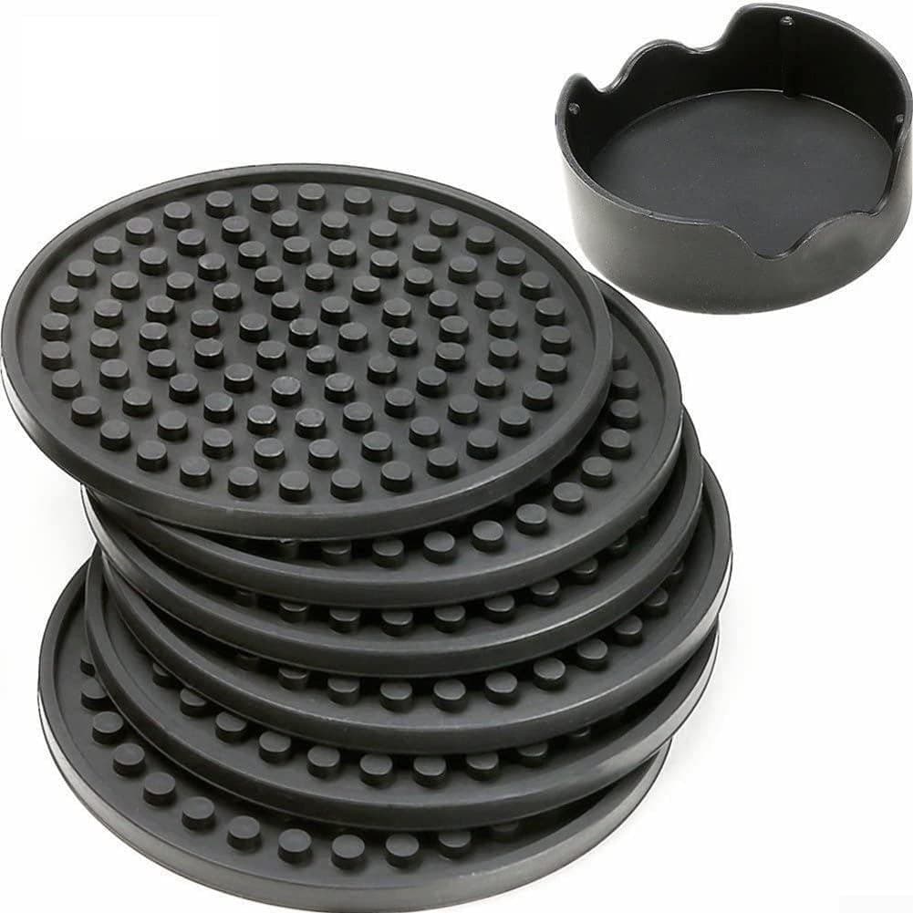 Conjunto de 6 Porta-Copos de Silicone, Design Antiderrapante para Retenção de Água, Protetores de Copos de Borracha para
