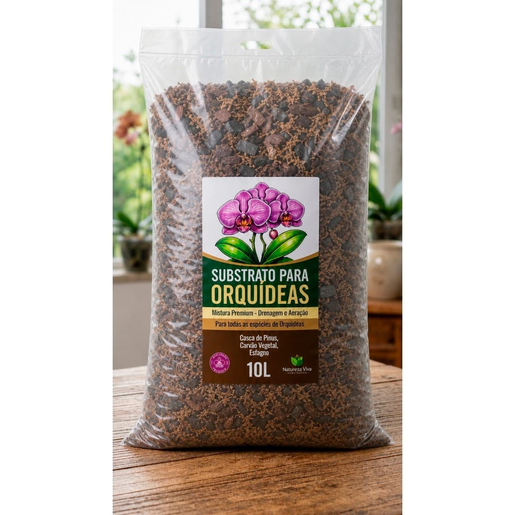 Substrato Para Orquídeas mix Casca Pinus + Carvão + Chip Coco Saco de 10 Litros