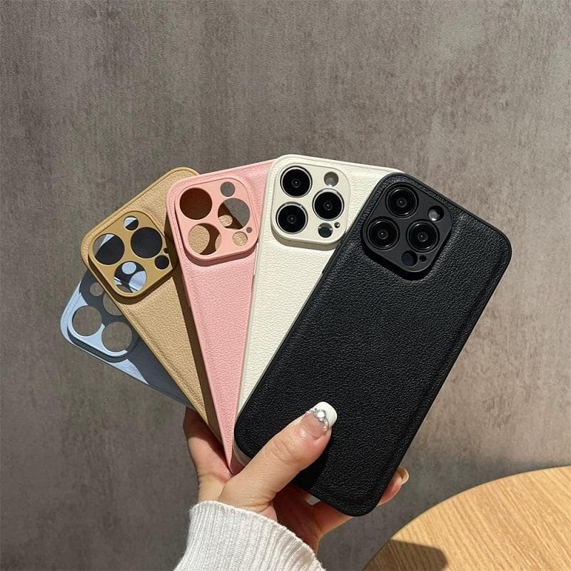 Capa de telefone de cor sólida de couro genuíno de alta qualidade, adequada para iPhone 17 Pro Max 11 12 13 14 Plus15 16