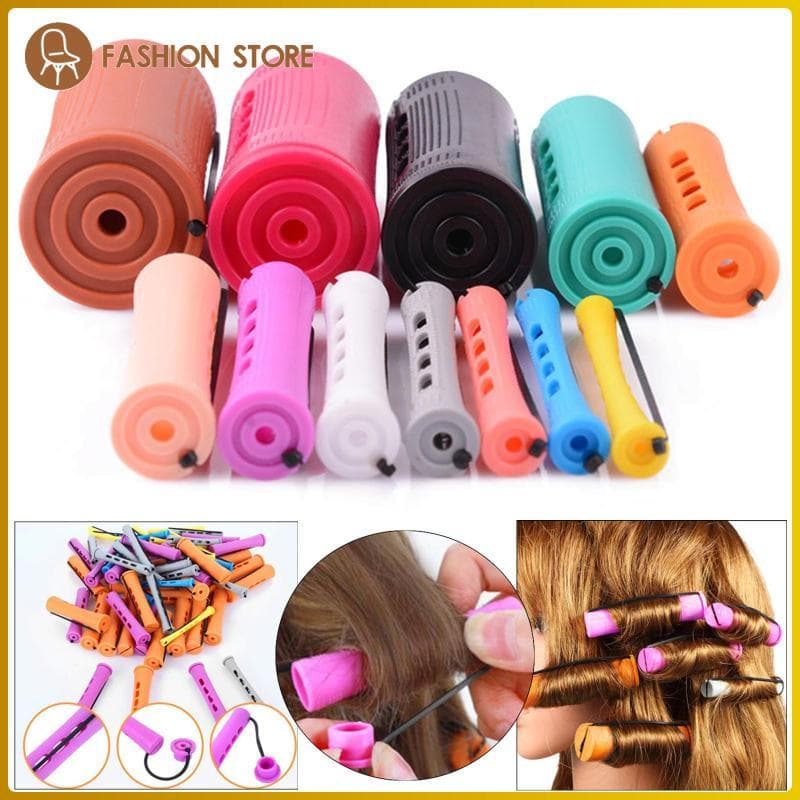 [Wishshopeelq] Hastes Permanentes De Ondas Frias Varinhas De Modelagem De Cabelo Ferros De Ondulação De Plástico Com Elá