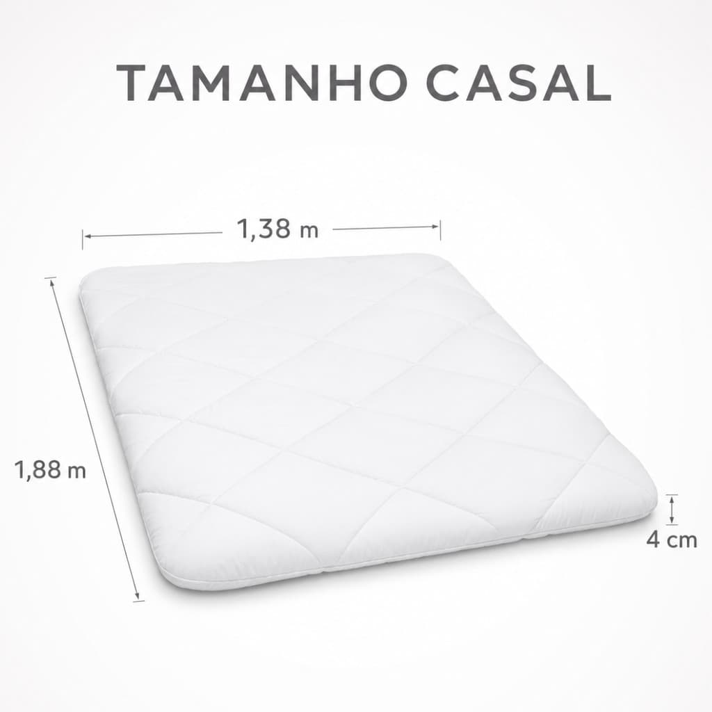 Pillow Top Casal 138x188cm Diamond 4cm Branco Macio