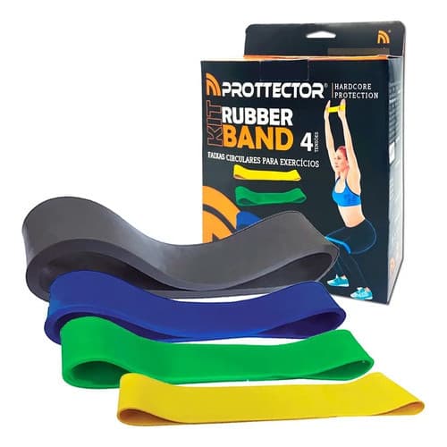 Elástico Mini Band C/ 4 Unidades Rubber - Prottector