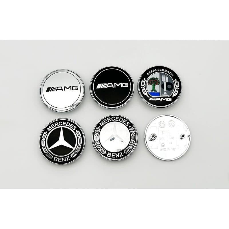 Emblema de 57mm com Pinos Grandes e Pequenos para Capô Frontal de Carro para Mercedes Benz A B CLA GLA CLS SLK SL AMG 95
