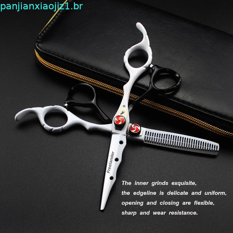 Tesoura Para Cortar Cabelo 6.0 Polegadas Barbeiro Des @ @ Bas @ @ Te Tesoura Kit De Cabeleireiro Barbeiro Profissional