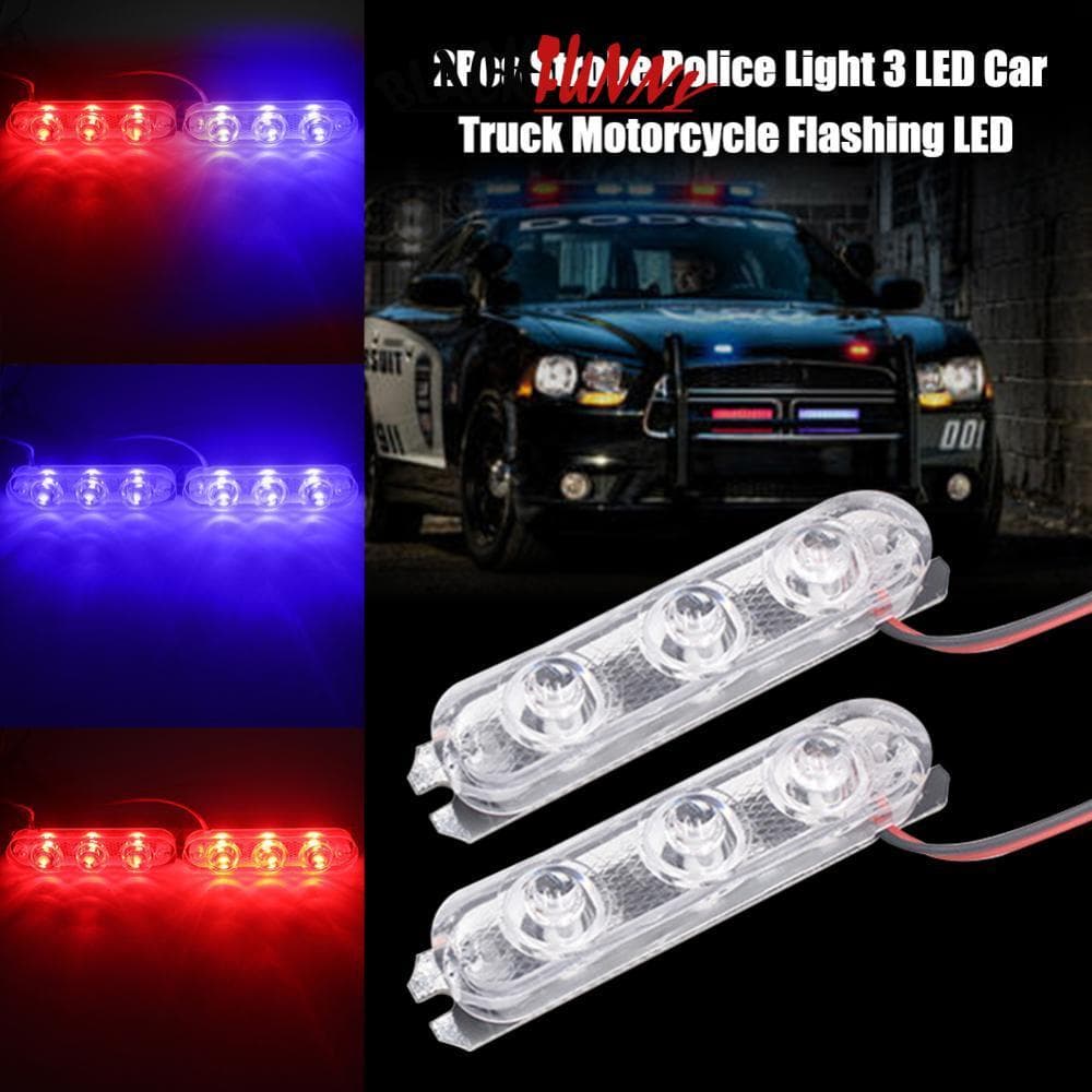 BLACKFUNNY 2 Pçs Luz Estroboscópica 3 Led Carro Caminhão Motocicleta Piscando Aviso De Emergência Traseiro Cauda Freio P