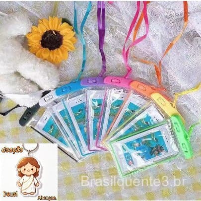 5 Capa Bolsa A Prova Dágua Impermeável Universal Para Celular Chuva