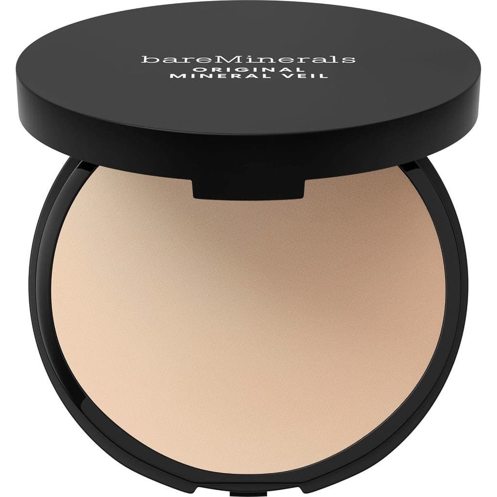 bareMinerals Mineral Veil Pó Fixador Compacto Sem Talco, Pó Leve com Efeito Blur e Acabamento Matte, Redutor de
