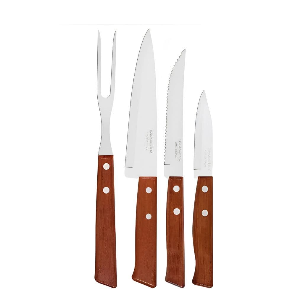 Kit Churrasco Naturalle Aço Inox Cabo Madeira