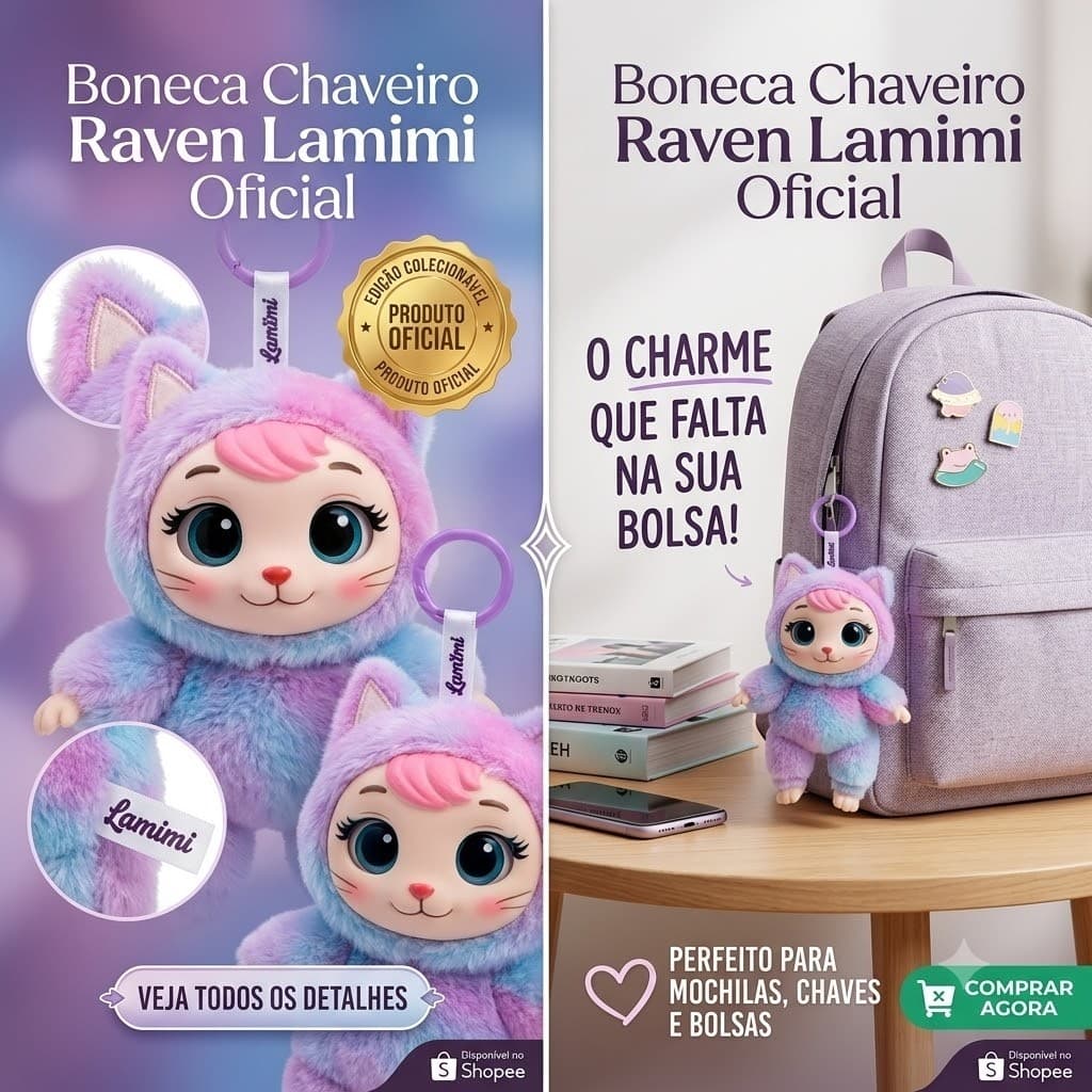 Boneca Chaveiro Raven Lamimi Oficial