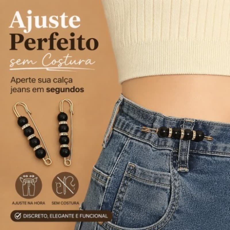 Conjunto De Treinador De Cintura De KIT 2 Peças Ajustável Pérola Decoração Antiderrapante Clipe Cincher Para Mulheres