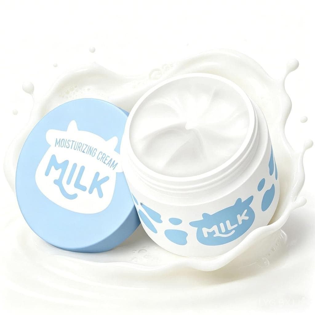 Hidratante Facial de Leite, Creme Hidratante para o Rosto, Cuidado Hidratante Coreano para Pele Seca e Sensível, Cuidado