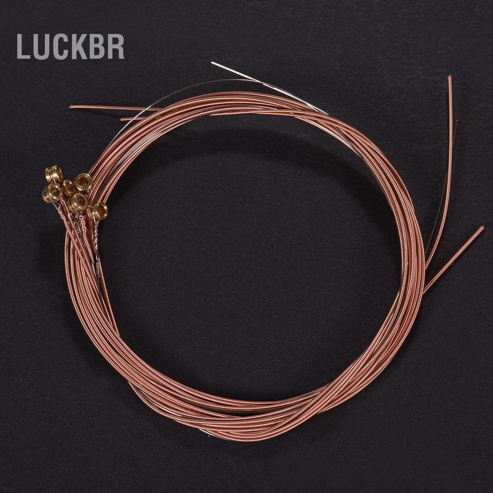 Luckbr Conjunto de cordas para violão folk acústico SIUKE núcleo de aço liga de cobre enrolamento 6 peças / bronze