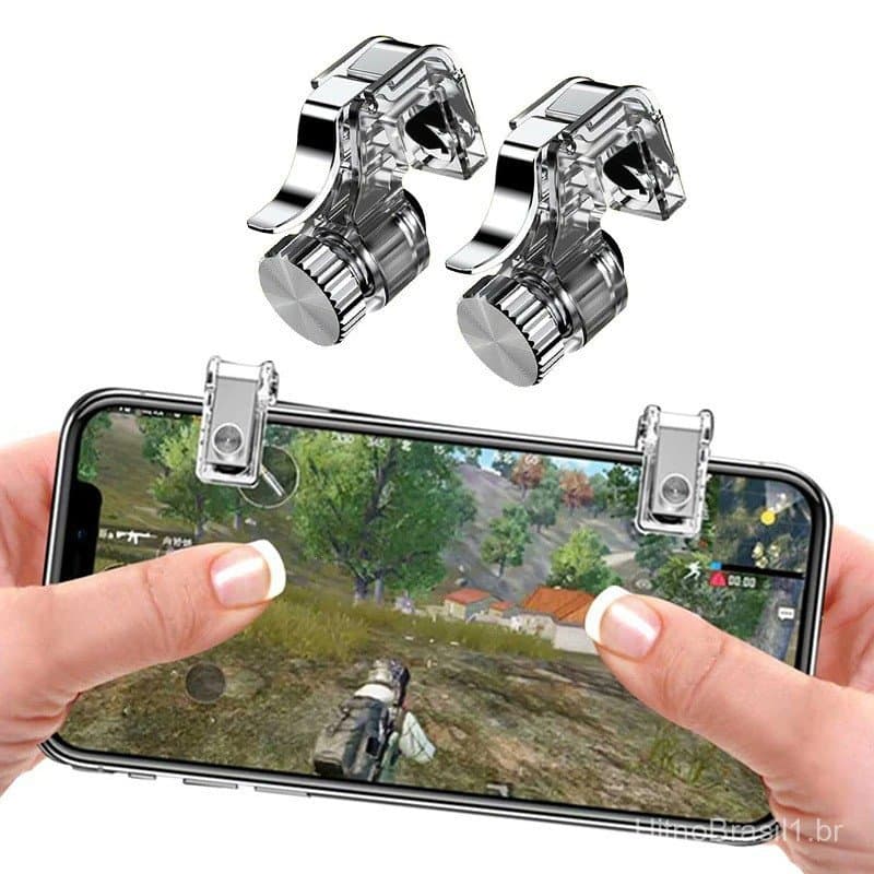 Gatilho Free Fire Botões R1 L1 Jogo De Tiro Para Celular Par De Joystick + Luva de brinde