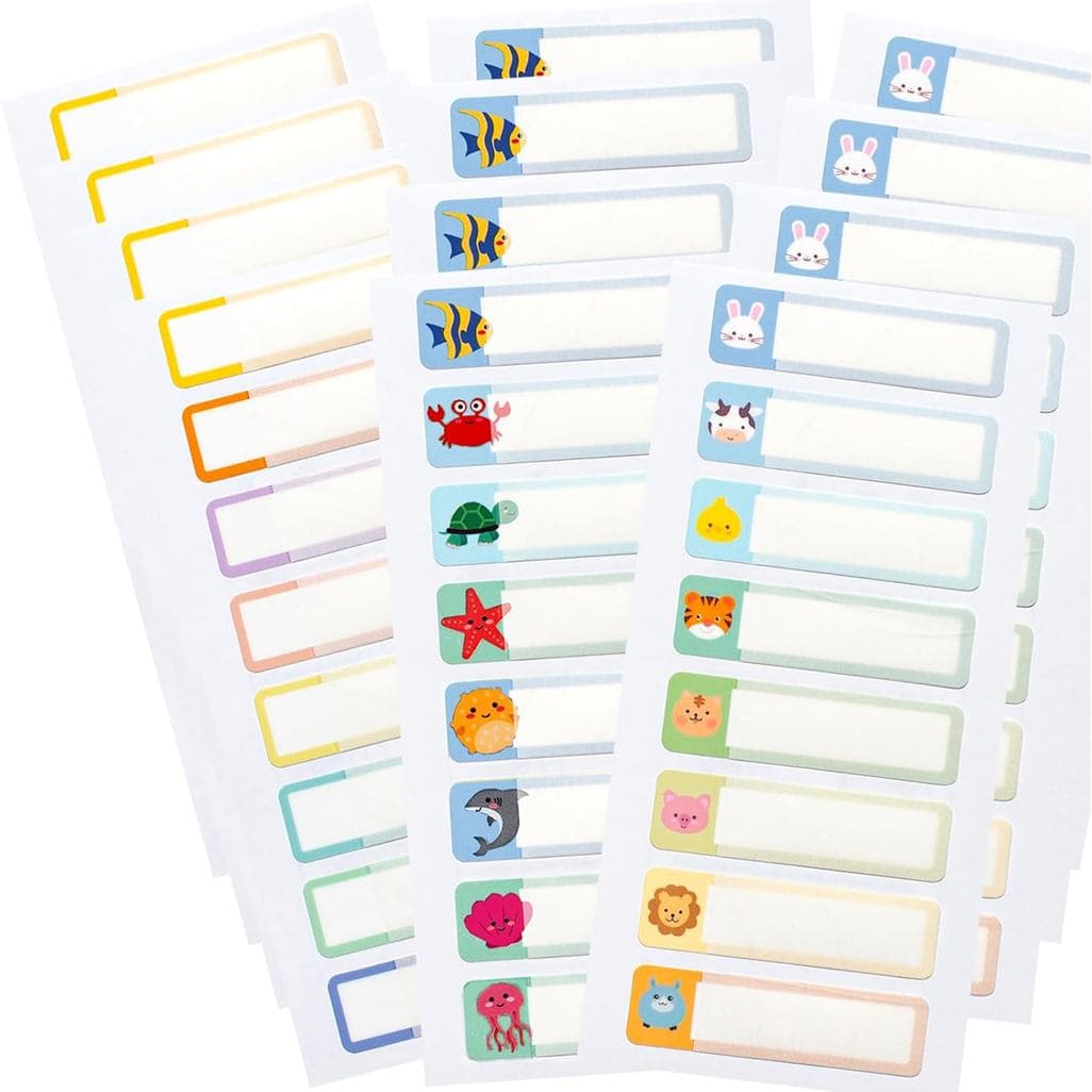 Etiquetas de Nome para Crianças, Adesivos de Nome para Material Escolar, 96 PCS de Etiquetas Impermeáveis para Creche pa