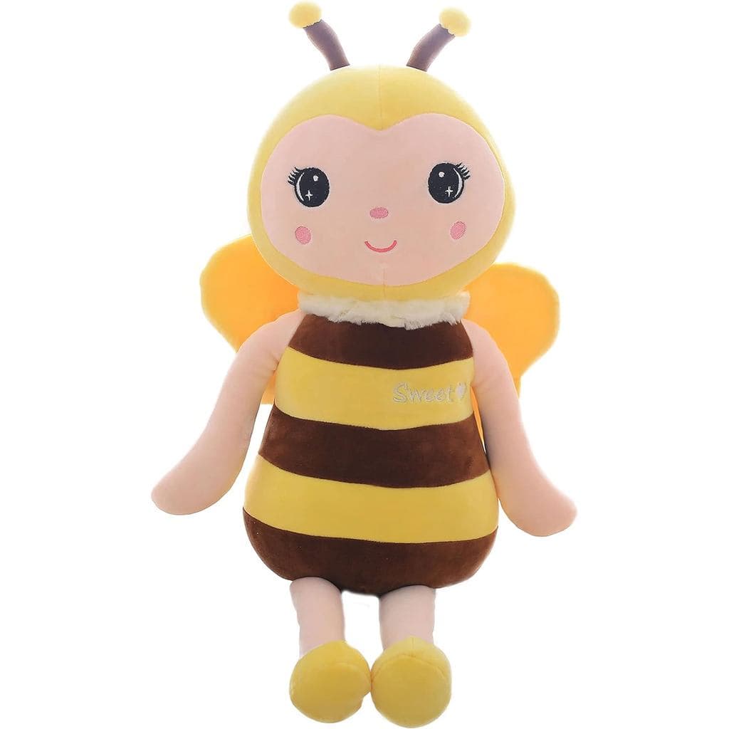 BABOLI Abelha de Pelúcia para Apoio Emocional com Rosto Sorridente e Asas Amarelas, Brinquedo Macio e Fofinho, Almofada,