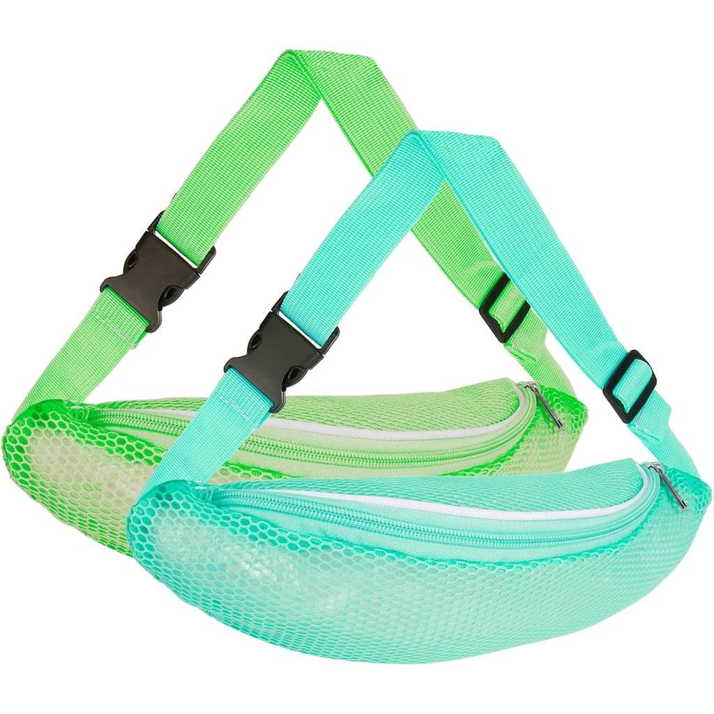 2 Peças de Bolsa de Praia em Malha, Bolsas para Conchas de Praia, Bolsas de Cintura para Coletar Conchas para Adultos co